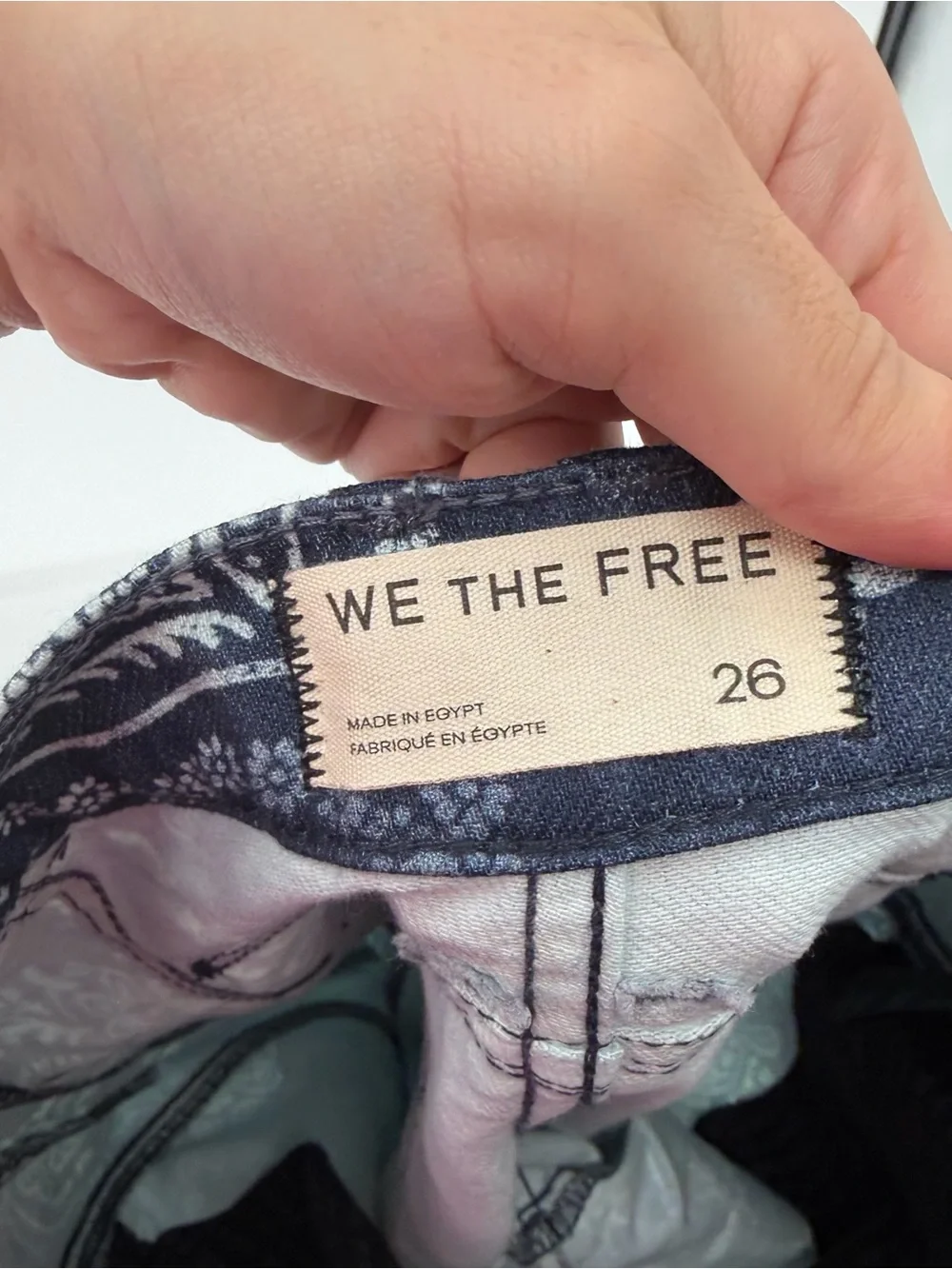 NEW Free People Good Luck Barrel Jeans in Navy Bandana Size 26 MSRP $128 Western